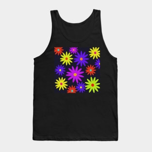 retro 60s style flower pattern Tank Top